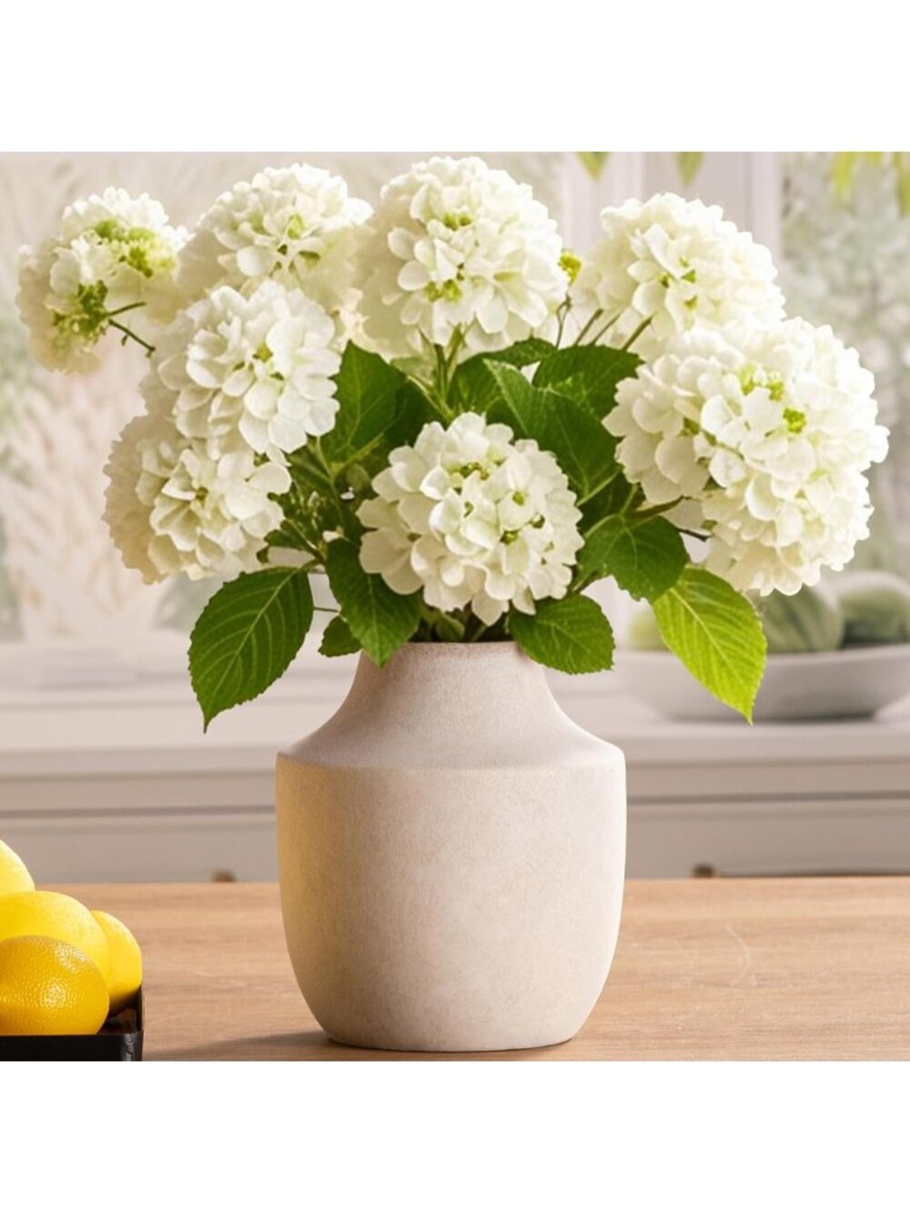 7.5 inch Off-White Terracotta Farmhouse Ceramic Flower Rustic Vase Home Decor